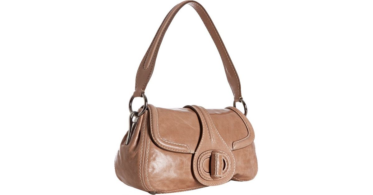 Prada Camel Leather Vitello Shine Turnlock Shoulder Bag in Beige ...  