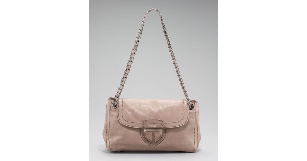 black prada bag with gold hardware - Prada Glace Calf Coated Calfskin Chain Bag in Pink | Lyst