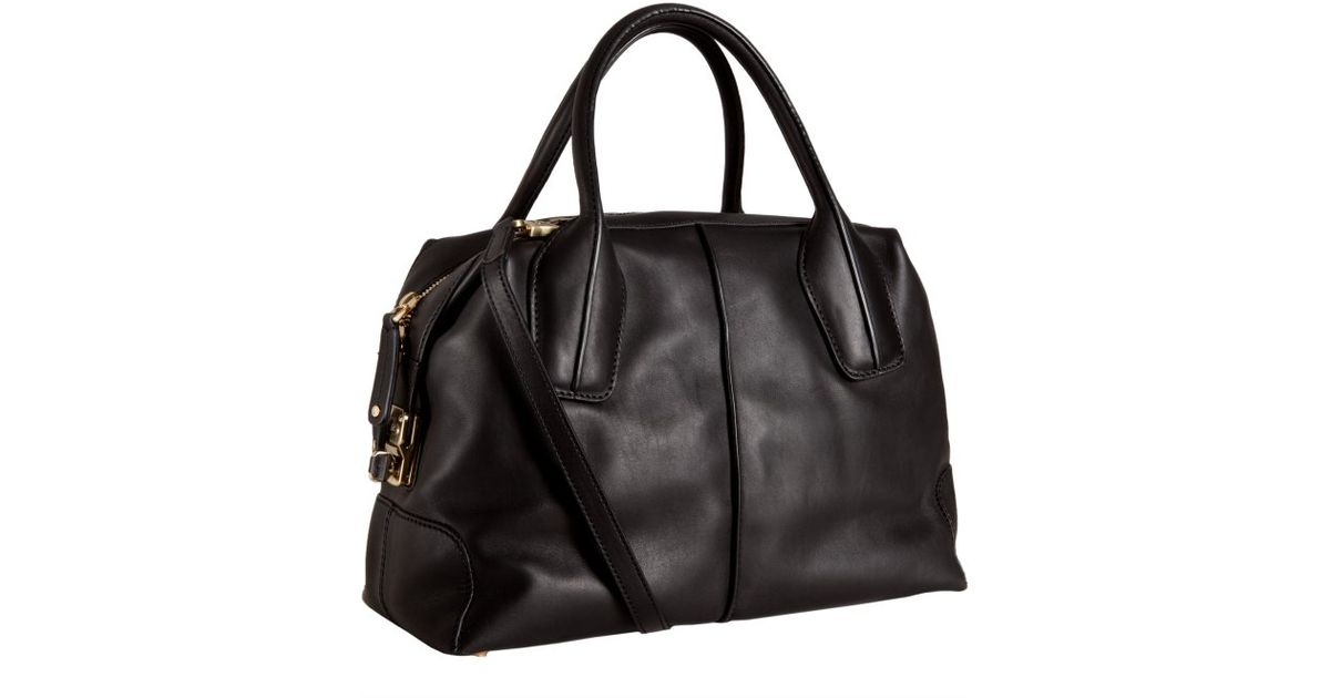 Lyst - Tod'S Black Leather Bauletto D-styling Tote in Black