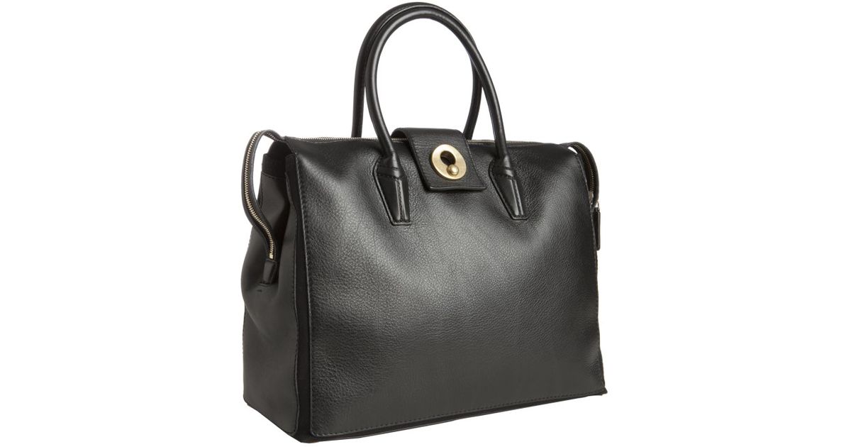 Saint laurent Black Leather Muse Two Cabas Tote Bag in Black | Lyst