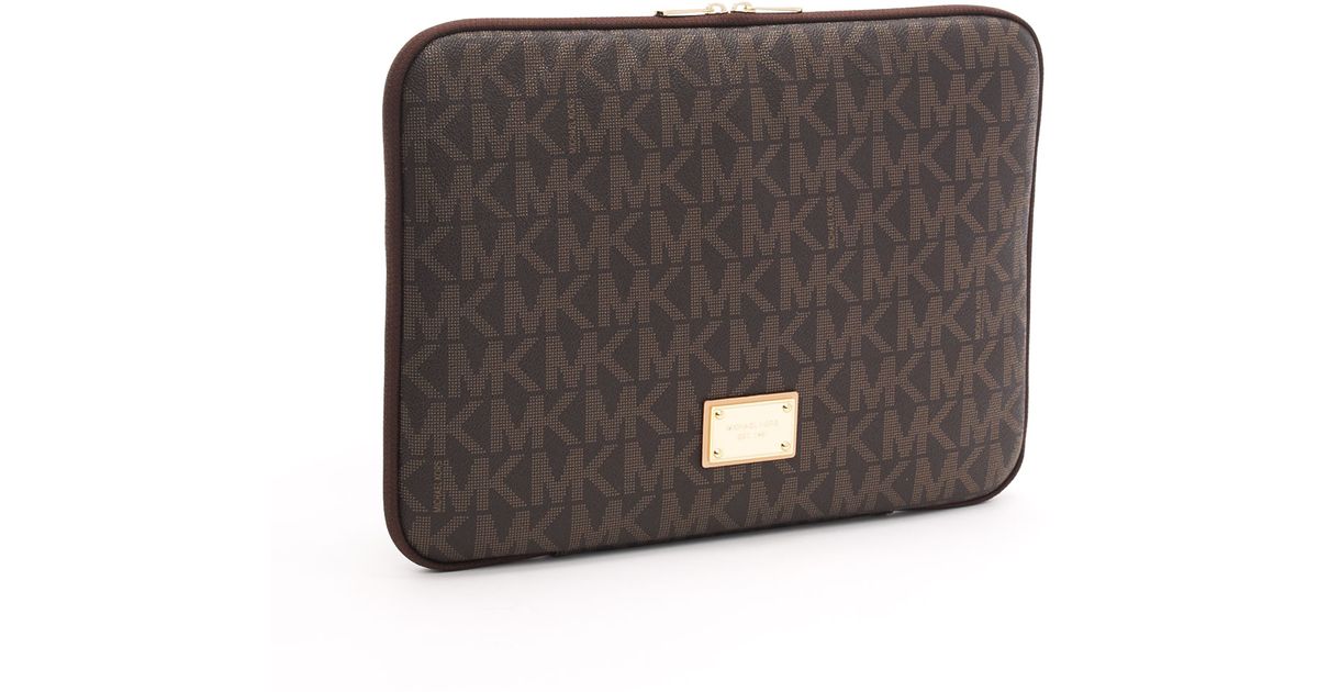 Michael Kors Brown Logo Computer Case