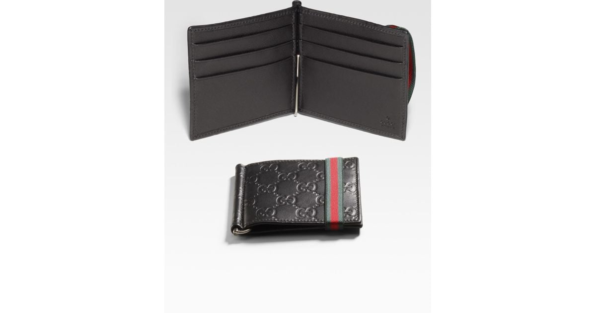 Gucci Money Clip Wallet in Black for Men - Lyst