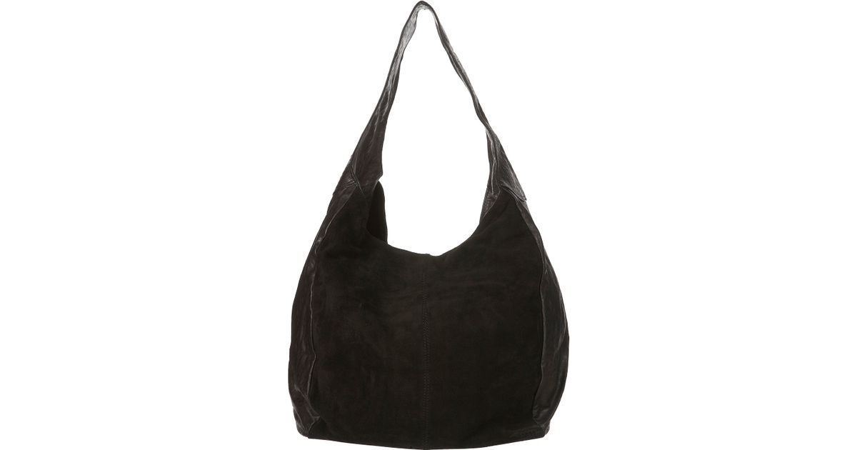 Lyst Top Leather And Suede Slouch Bag In Black