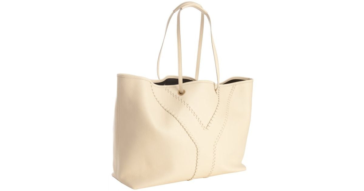 Saint laurent Ivory and Black Leather Neo Double Reversible Tote ...