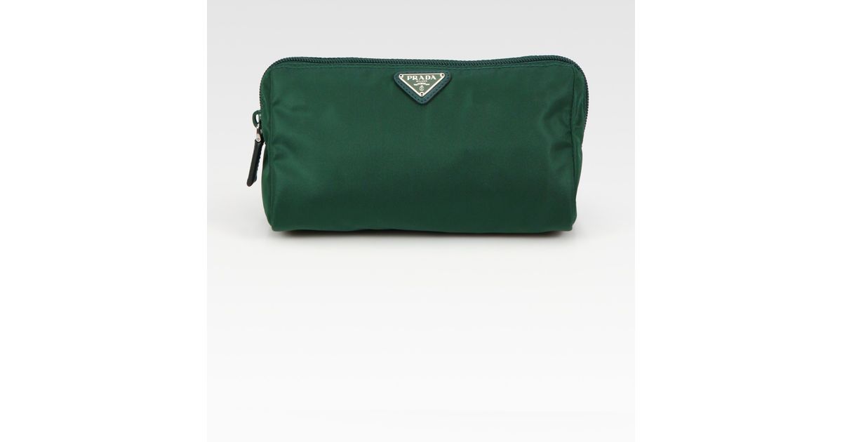 Prada Nylon Triangle Cosmetic Bag in Green (emerald) | Lyst  