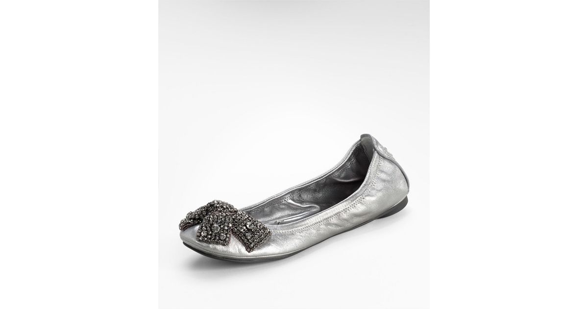 tory burch crystal strap ballet flat