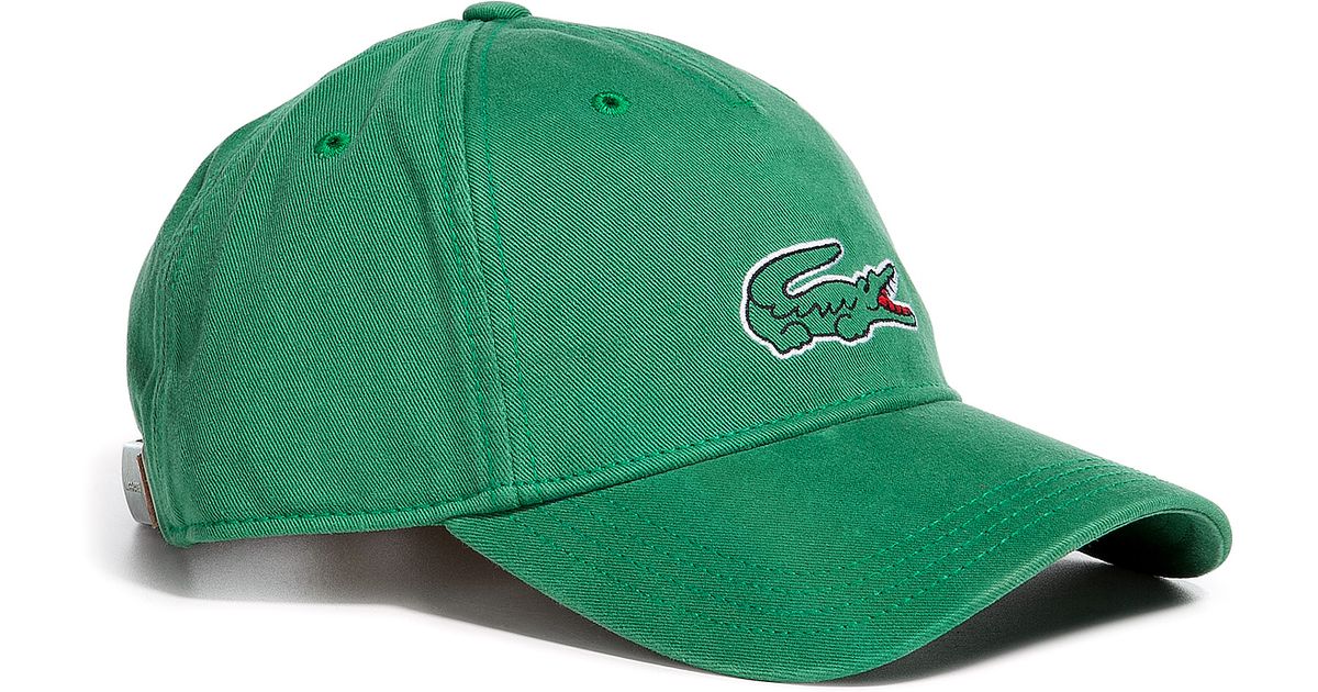 Lyst - Lacoste Coriander Big Logo Cap in Green for Men