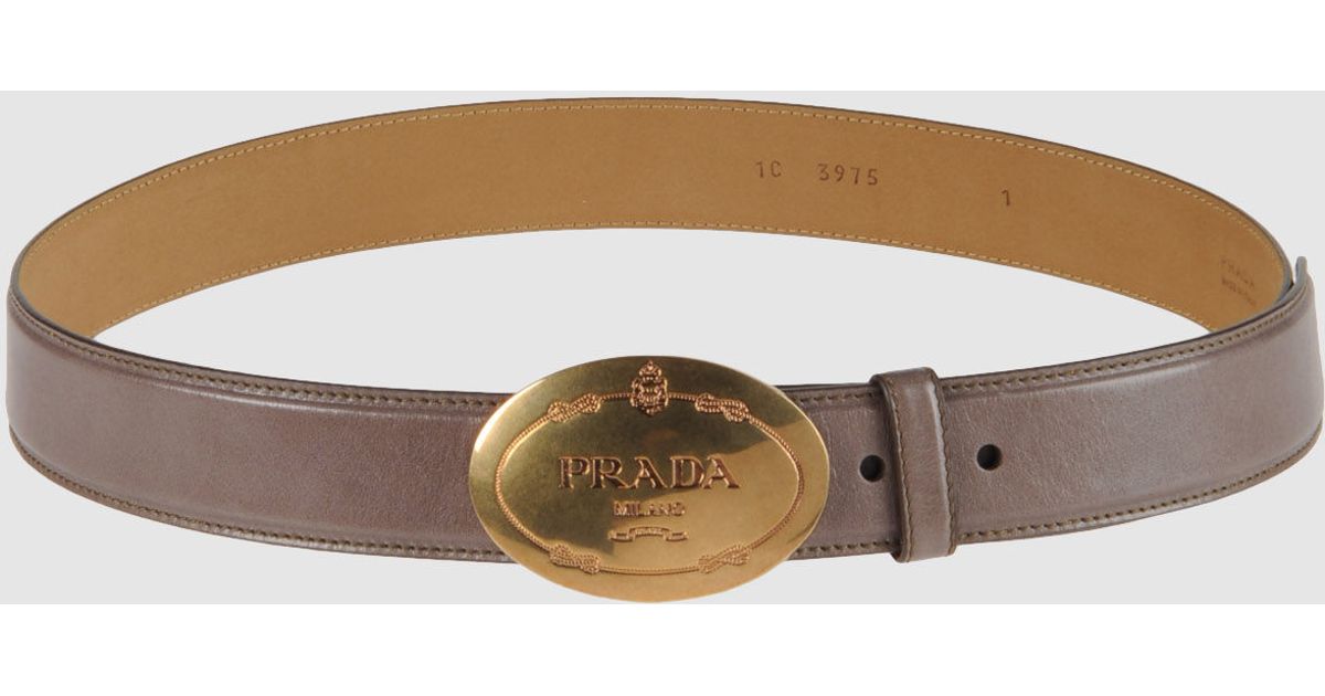 Prada Leather Belt in Gray (grey) | Lyst  