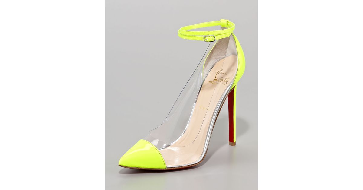 Christian louboutin Unbout Illusion Pump in Yellow | Lyst