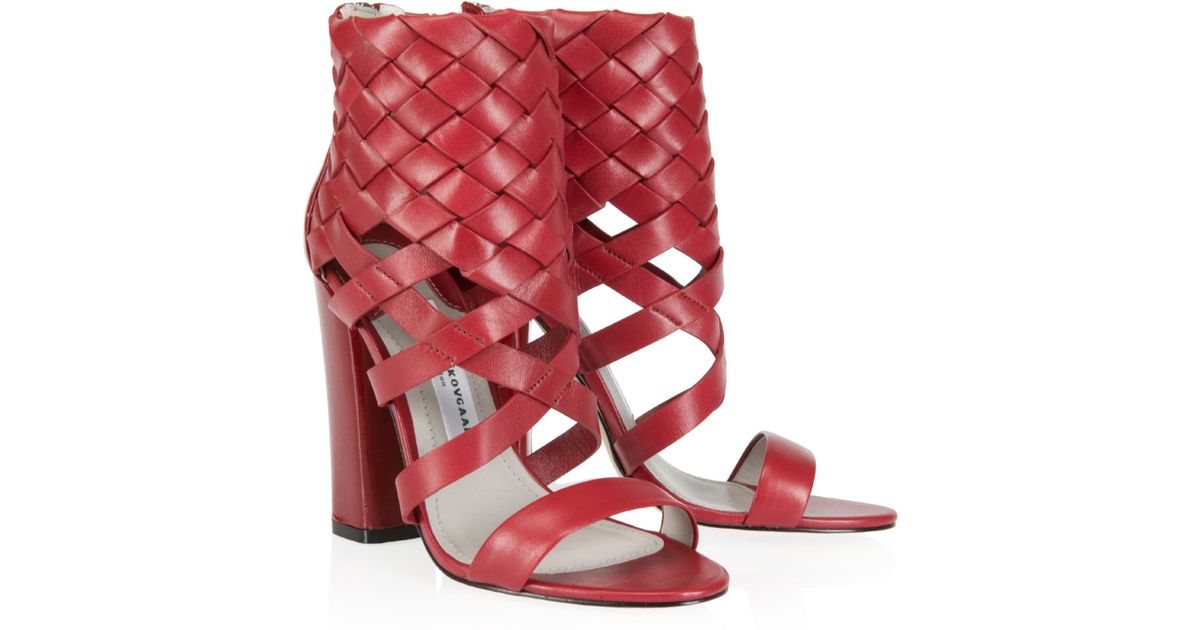 camilla-skovgaard-red-woven-block-heel-s
