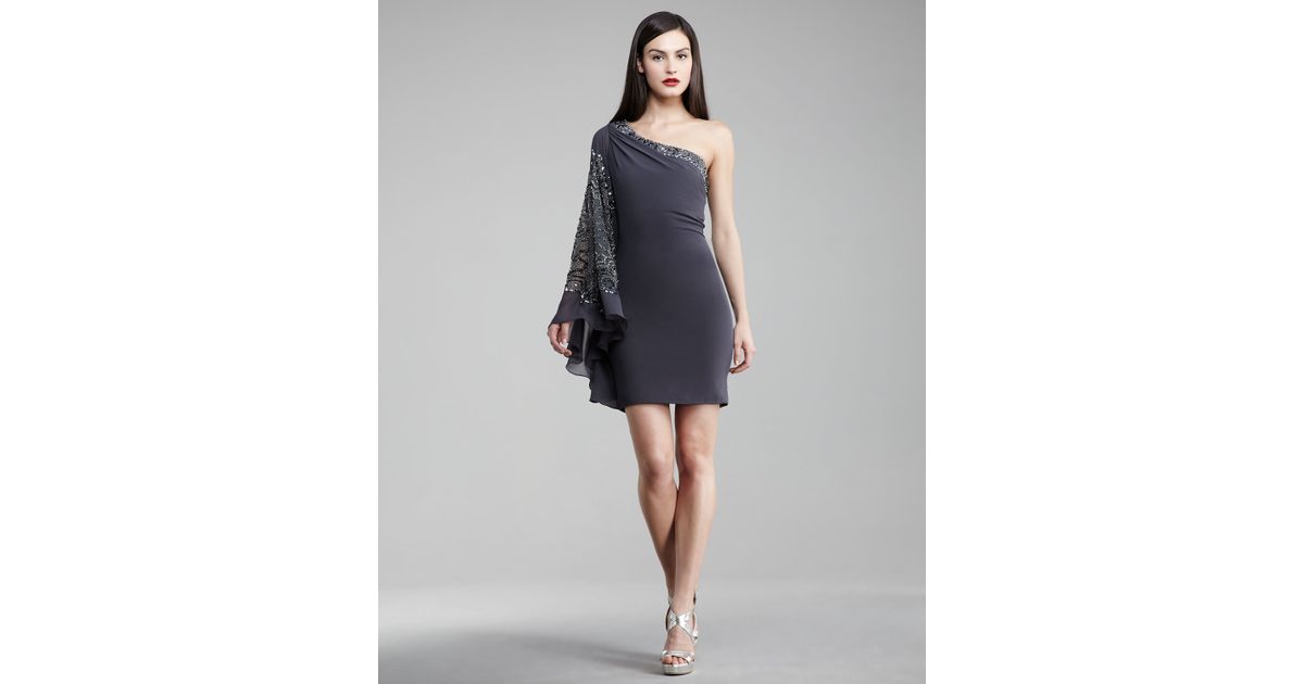 charcoal gray cocktail dress