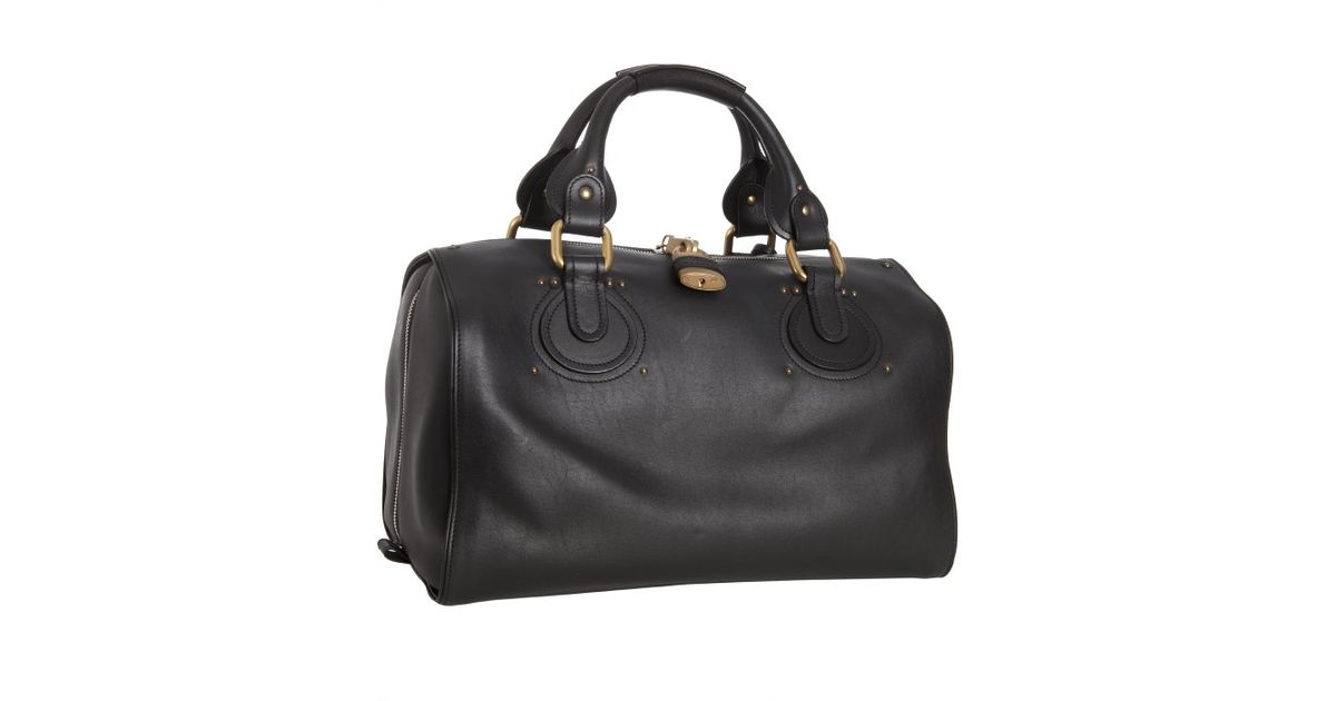 Chlo Black Leather Aurore Bowling Bag in Black | Lyst  