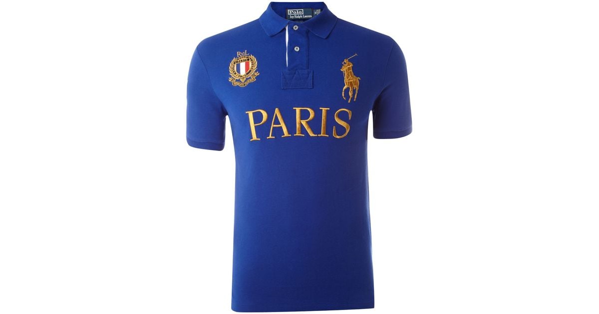Polo ralph lauren Paris Polo Shirt in Blue for Men Lyst