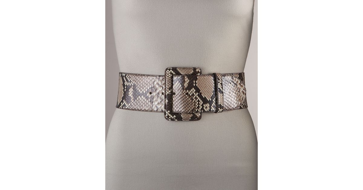 Prada Python Buckle Belt in Beige (roccia beige) | Lyst  