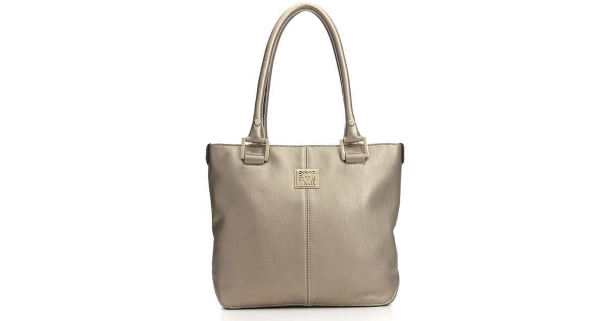 Lyst Anne Klein Ak Handbag Perfect Tote Small In Metallic