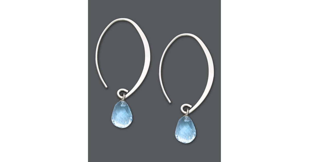 Lyst Hue Blue Topaz Briolette Earrings In White