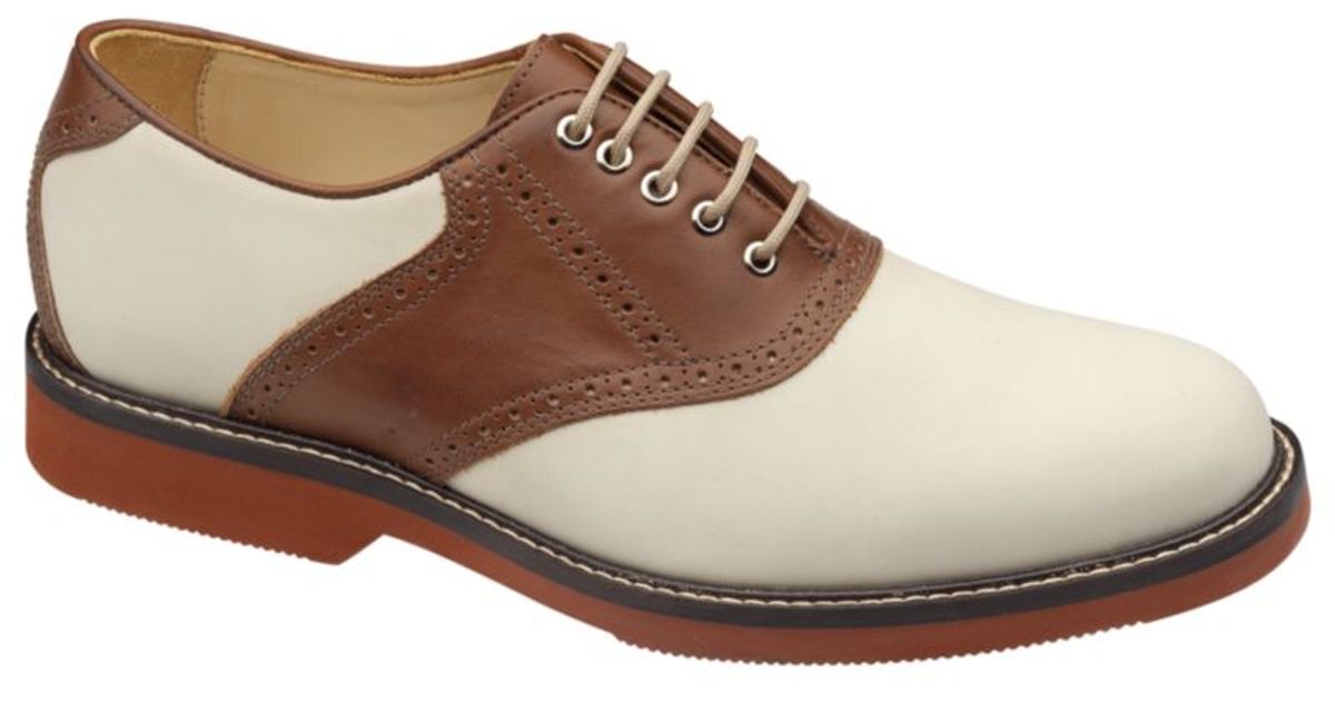 Johnston & murphy Brennan Saddle Shoes in White for Men | Lyst