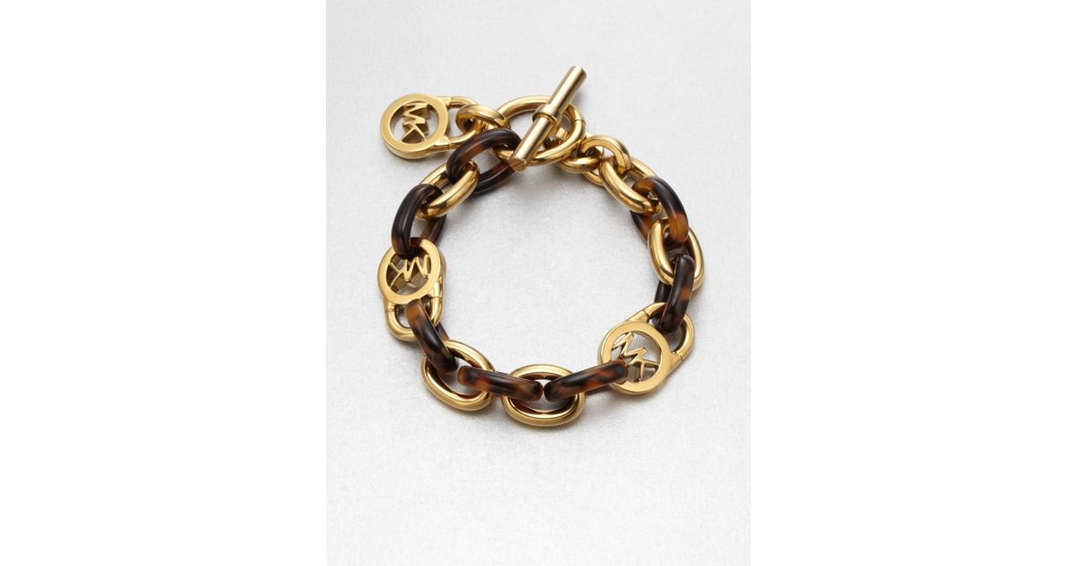 Lyst Michael Kors Tortoise Pattern Logo Lock Chain Link Bracelet Lyst Michael Kors Tortoise Pattern Logo Lock Chain Link Bracelet In Brown