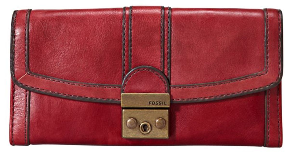 Lyst Fossil Vintage Reissue Flap Clutch Wallet in Red