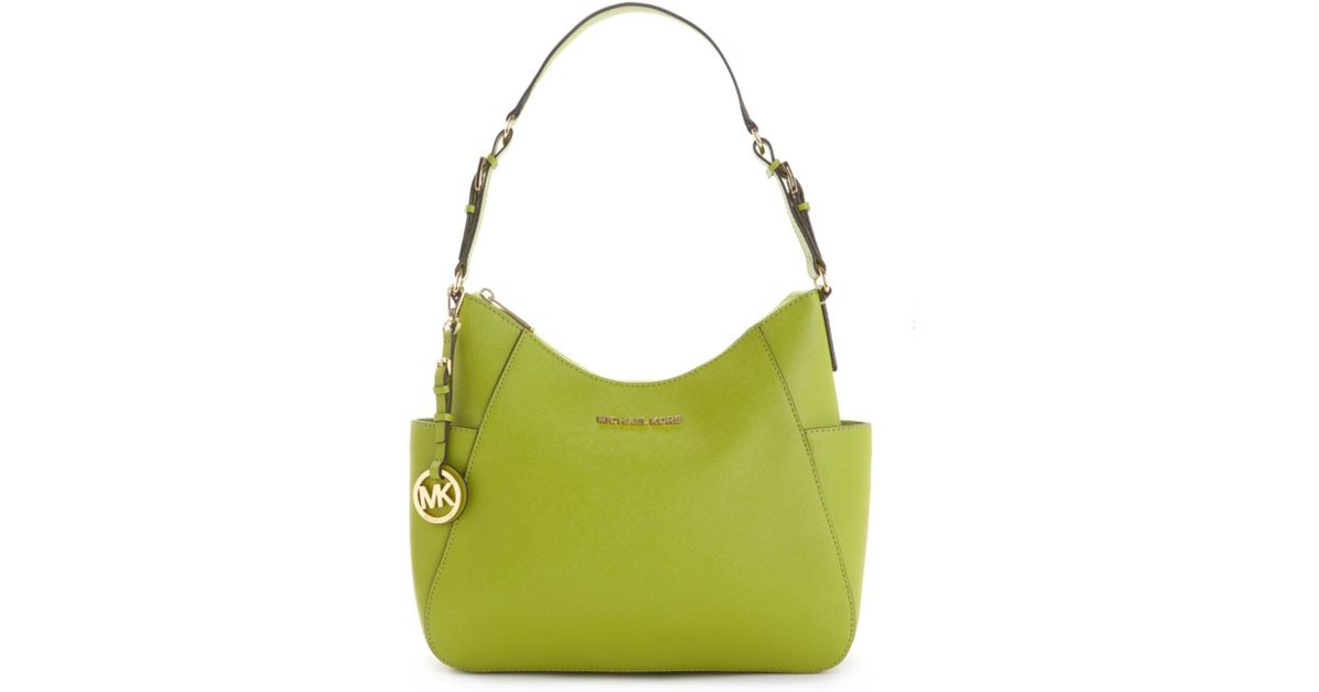 Lyst Michael Kors Jet Set Travel Saffiano Leather Medium Shoulder Lyst Michael Kors Jet Set Travel Saffiano Leather Medium Shoulder Bag In Green