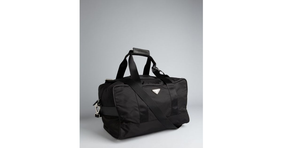 Prada Black Nylon Medium Overnight Bag in Black for Men | Lyst  