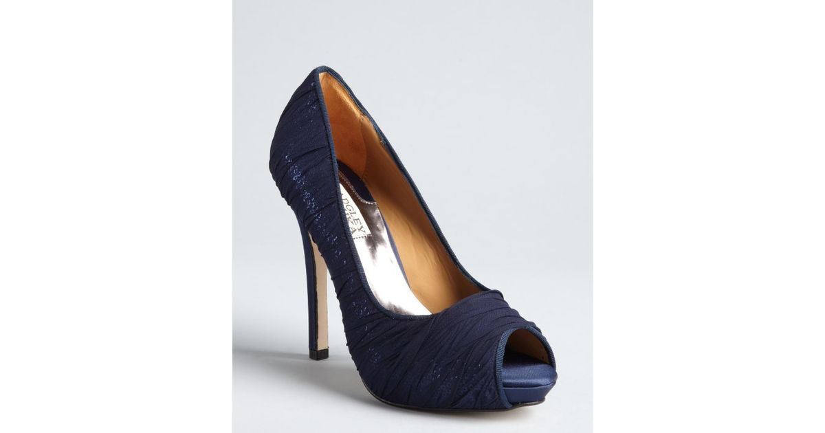 navy sequin pumps
