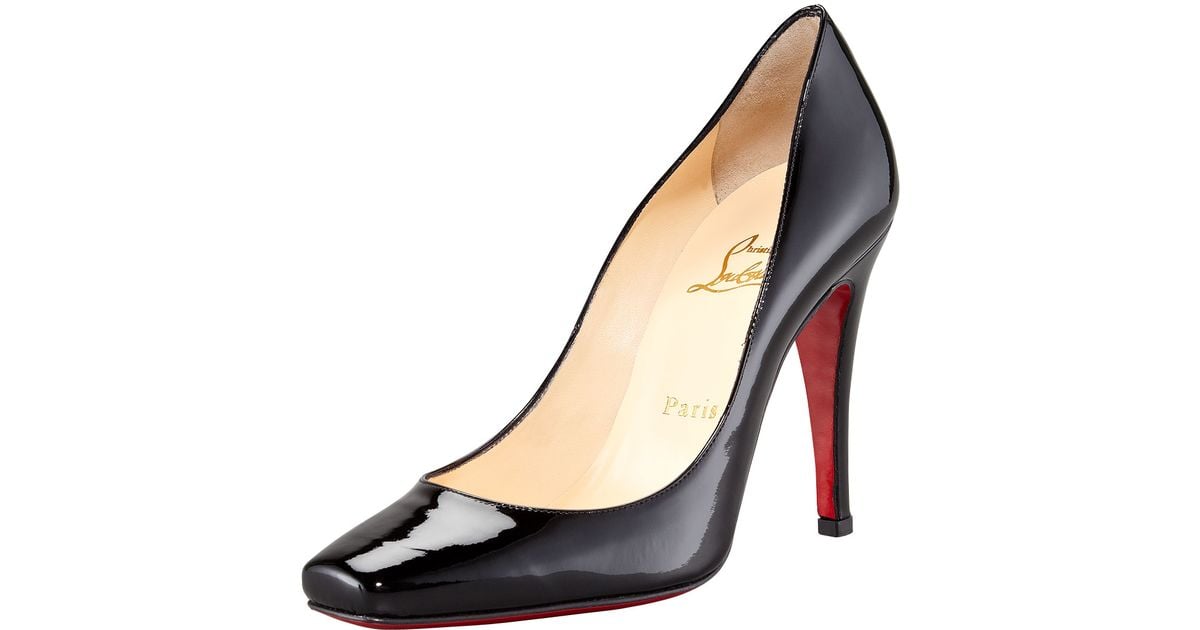 Christian louboutin Particule 100m Patent Leather Pumps in Beige ...  