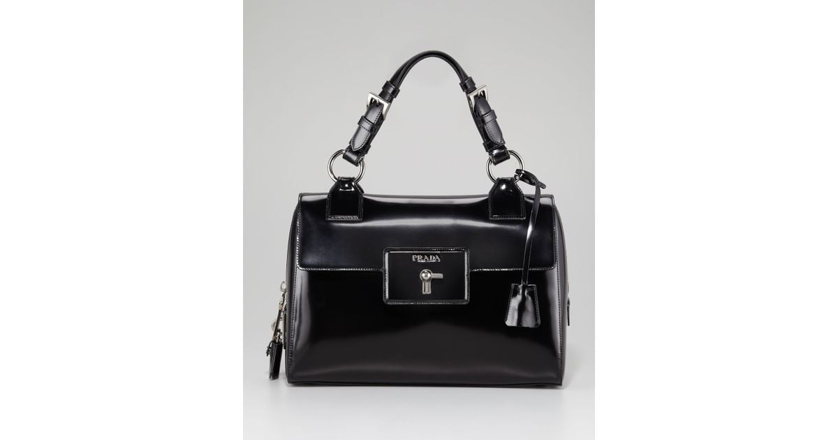 prada messenger bags - Prada Spazzolato Handbag Medium in Black | Lyst