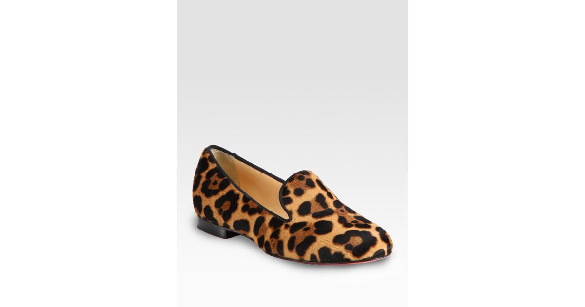 studded louboutins - Christian louboutin Leopardprint Pony Hair Loafers in Animal ...