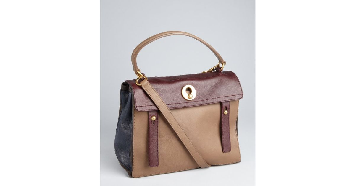 ysl purple leather handbag muse two  