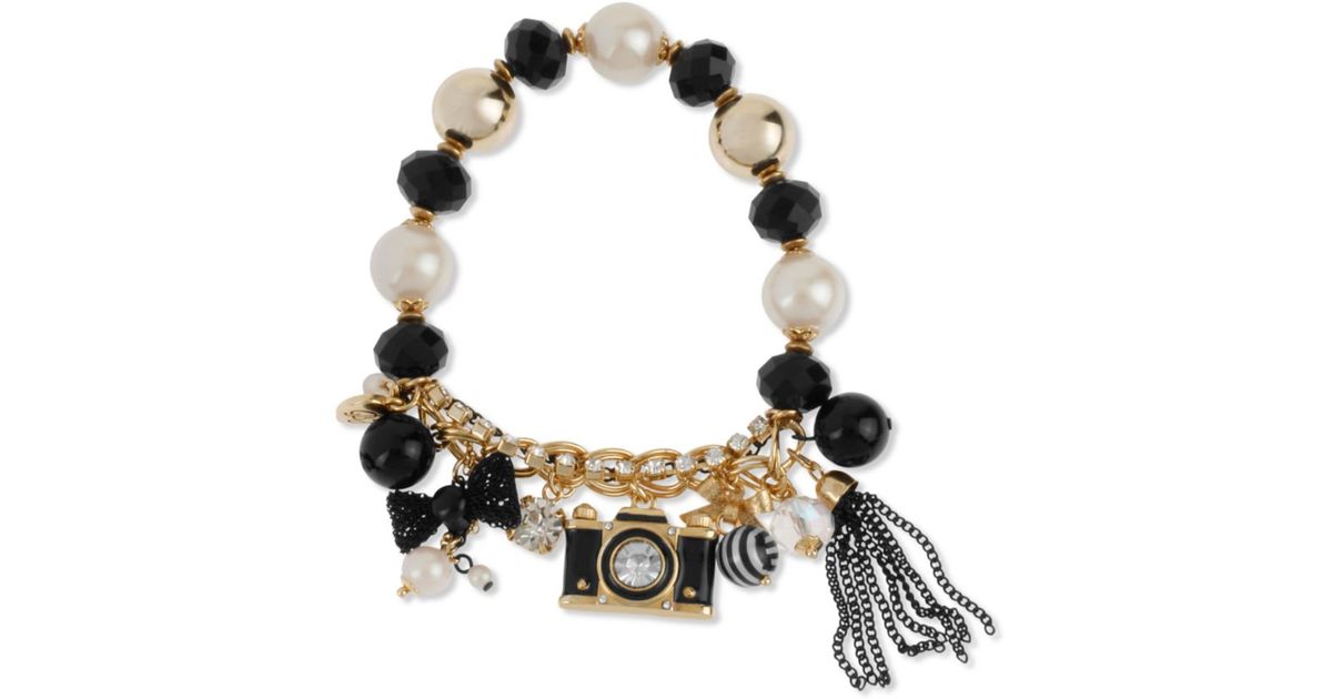 Lyst Betsey Johnson Gold Tone Camera Charm Halfstretch Bracelet In Lyst Betsey Johnson Gold Tone Camera Charm Halfstretch Bracelet In Metallic