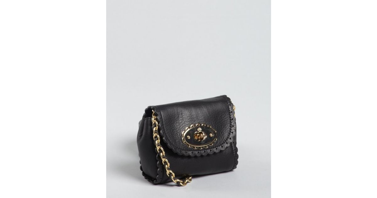 black mulberry bag with gold chain