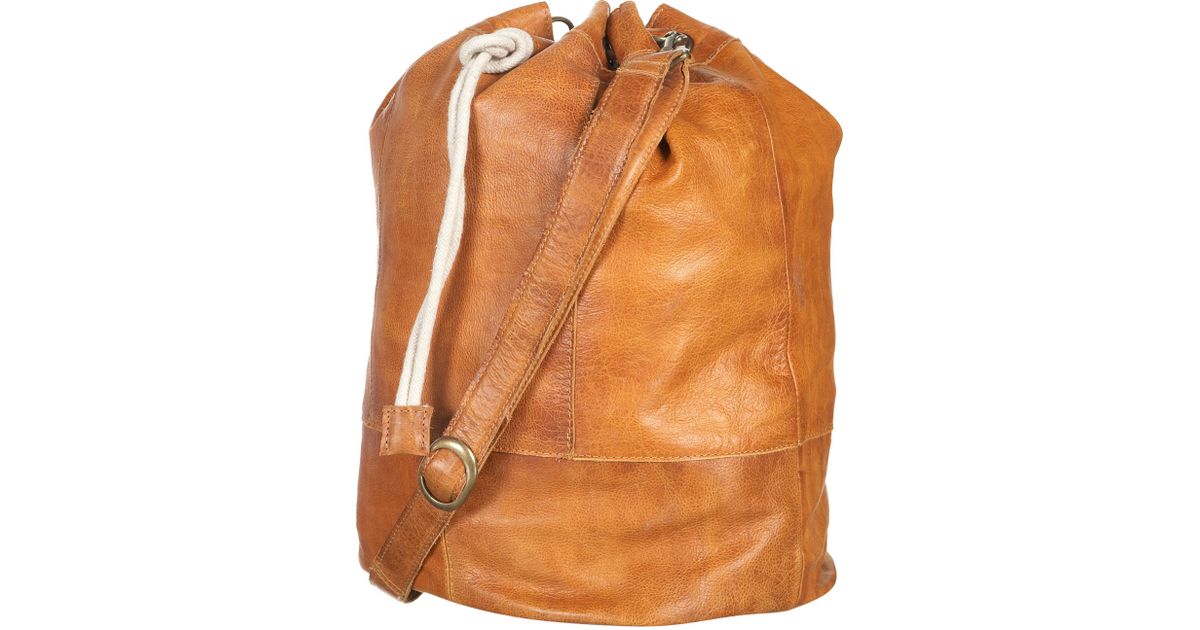 Lyst Drawstring Leather Duffle Bag in Brown
