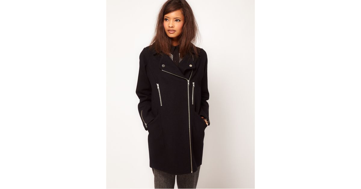 asos petite black coat