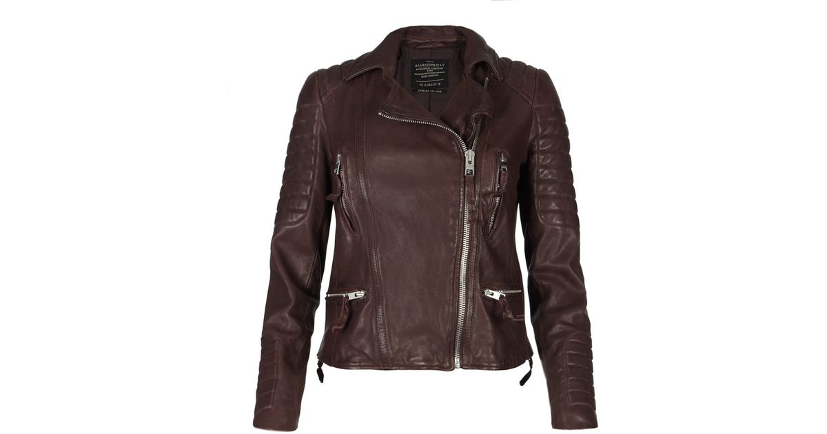 Allsaints Red Oxblood Biker Jacket