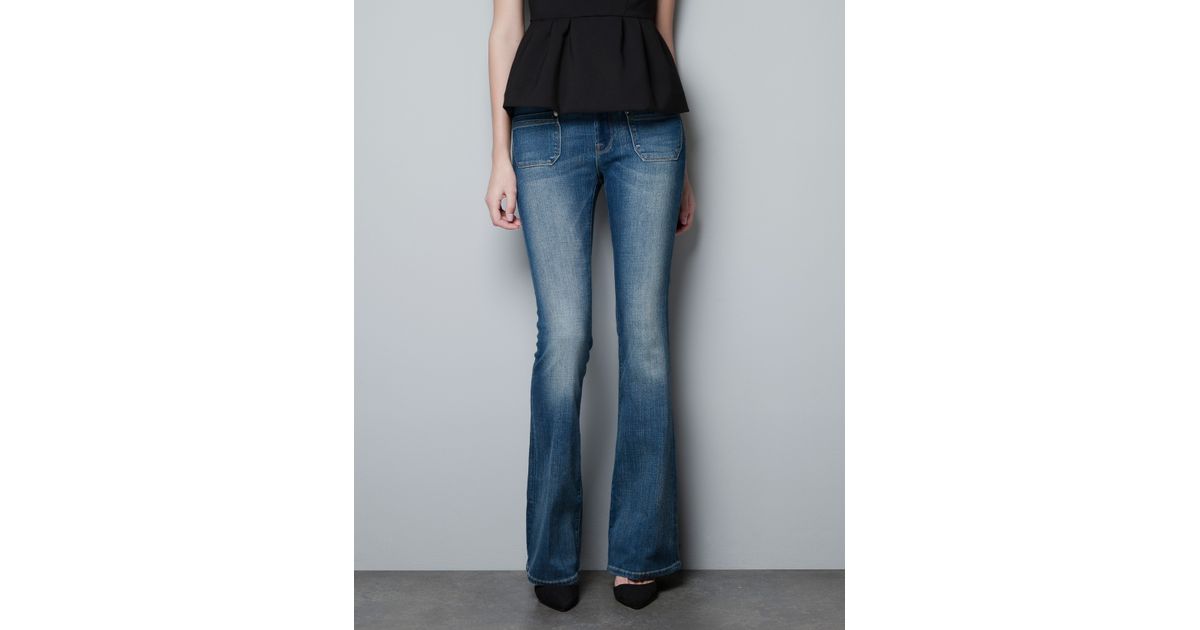 zara blue flared jeans