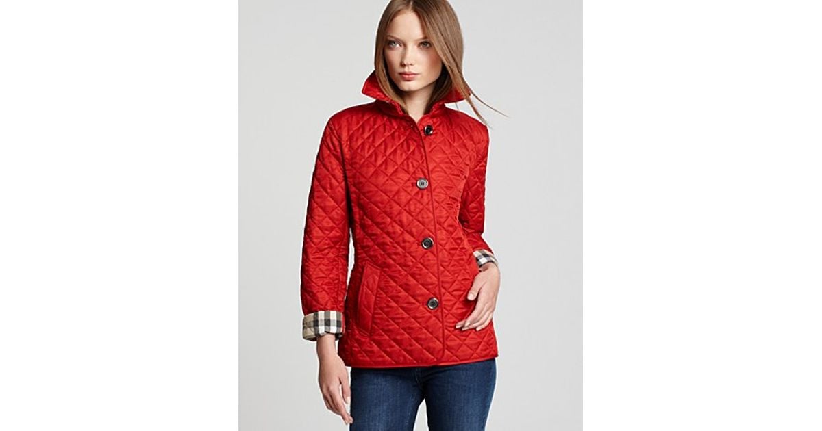 burberry quilted red jacket