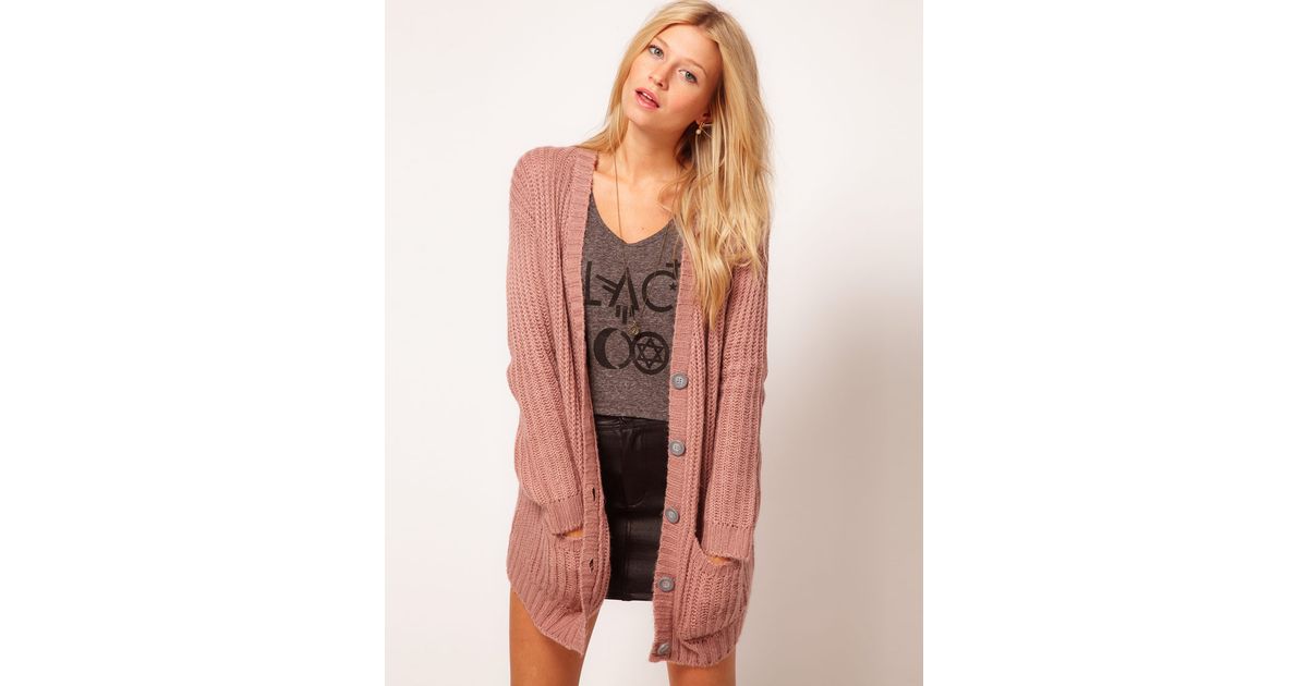 pink cardigan asos