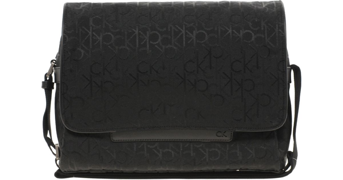 calvin klein black messenger bag