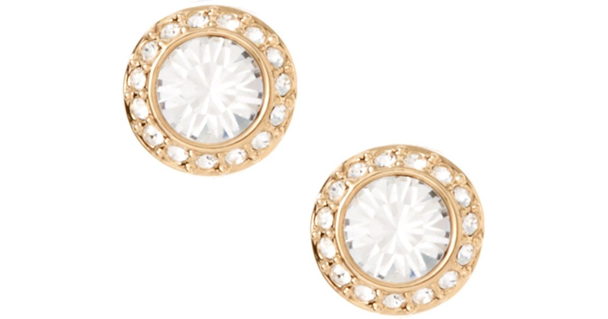 Lyst Swarovski Angelic Stud Earrings In Metallic