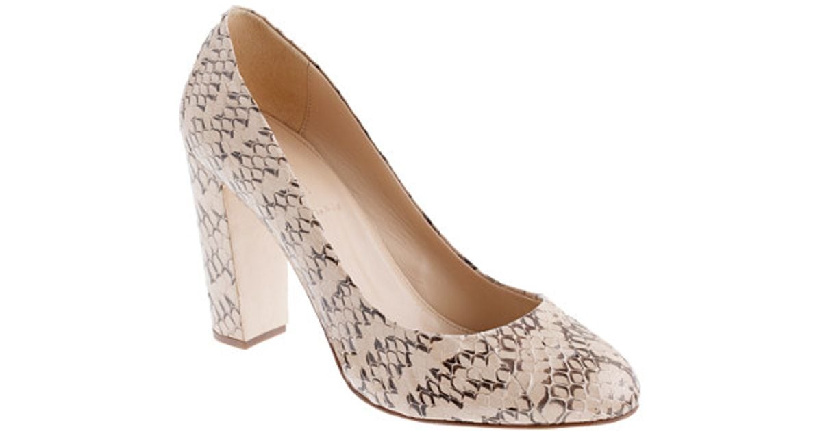 snakeskin flat pumps