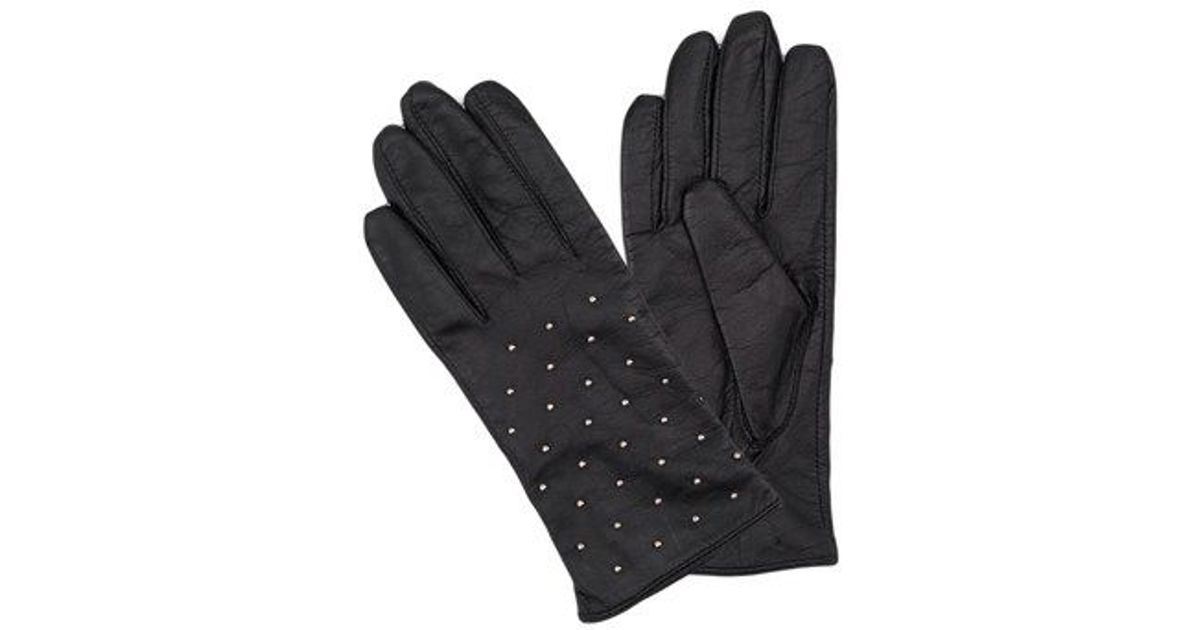 French connection Studded Leather Gloves in Black Lyst