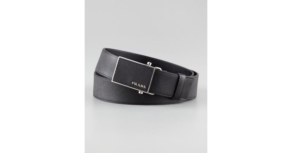 Prada Saffiano Leather Belt in Black for Men (90 36) | Lyst  