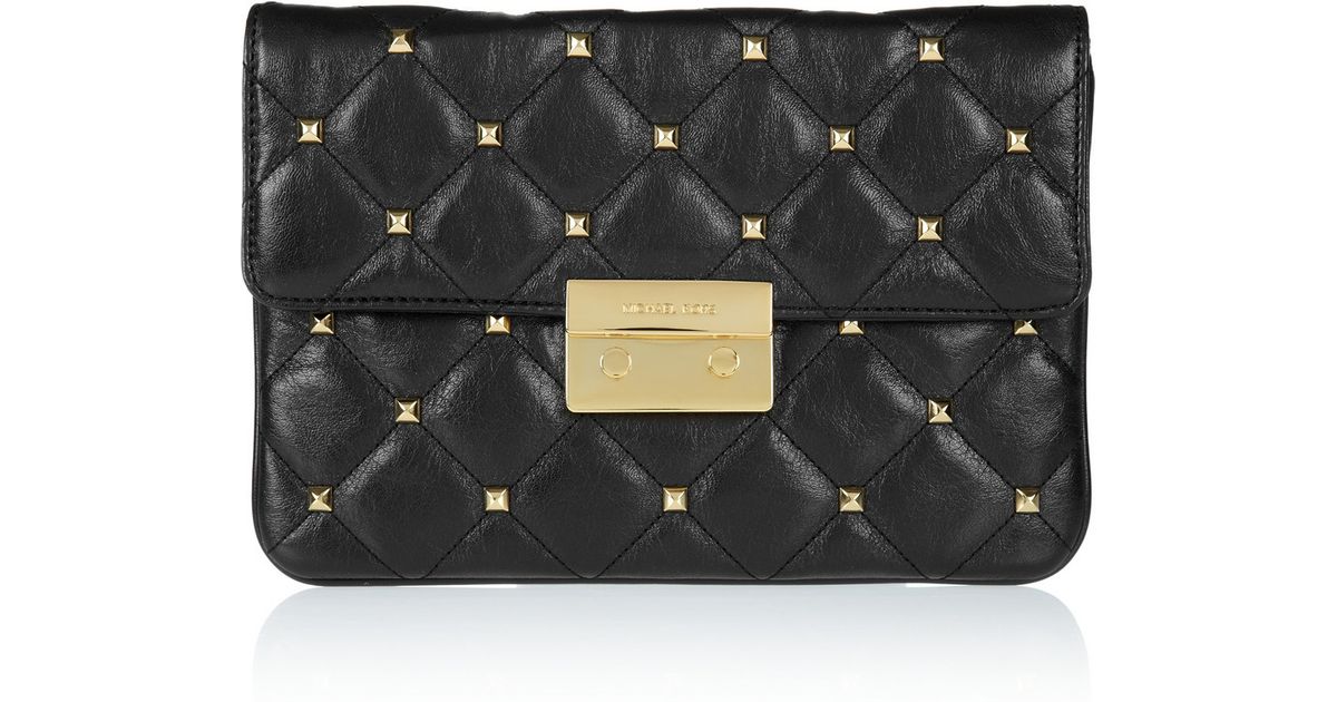 michael kors black leather clutch