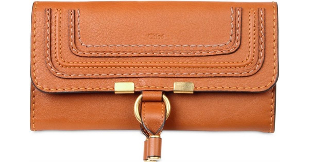 chloe fakes - Chlo Marcie Textured Leather Long Wallet in Beige (tan) | Lyst