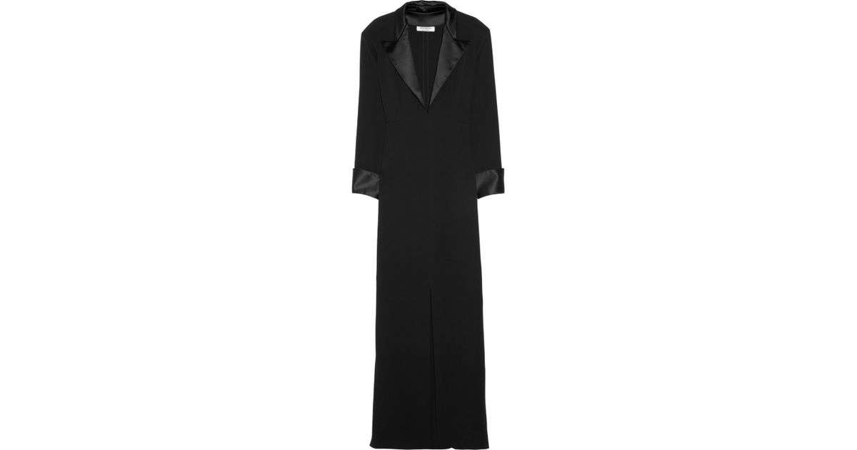 Lyst - Saint Laurent Silkcady Tuxedo Dress in Black