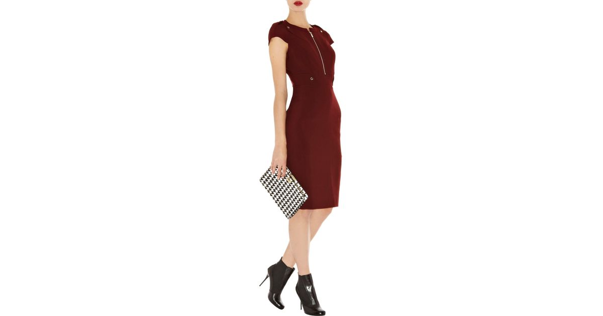 Lyst Karen Millen Military Tailored Dress in Red