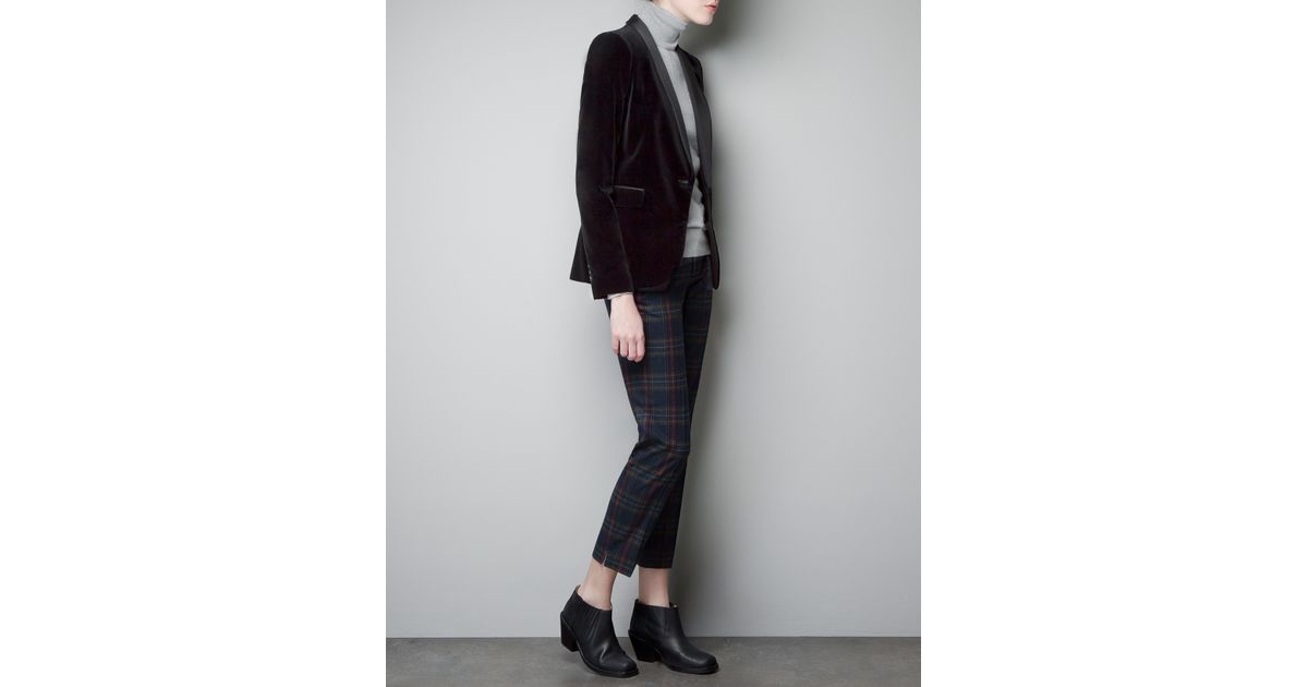 Zara Velvet Blazer in Black Lyst