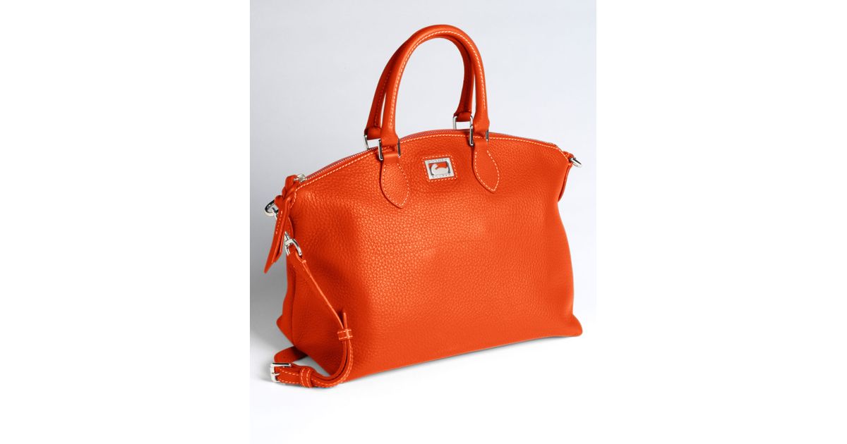 dooney bourke orange leather purse