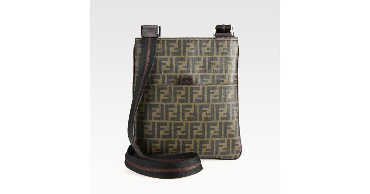 Lyst Fendi Zucca Small Messenger Bag In Brown For Men